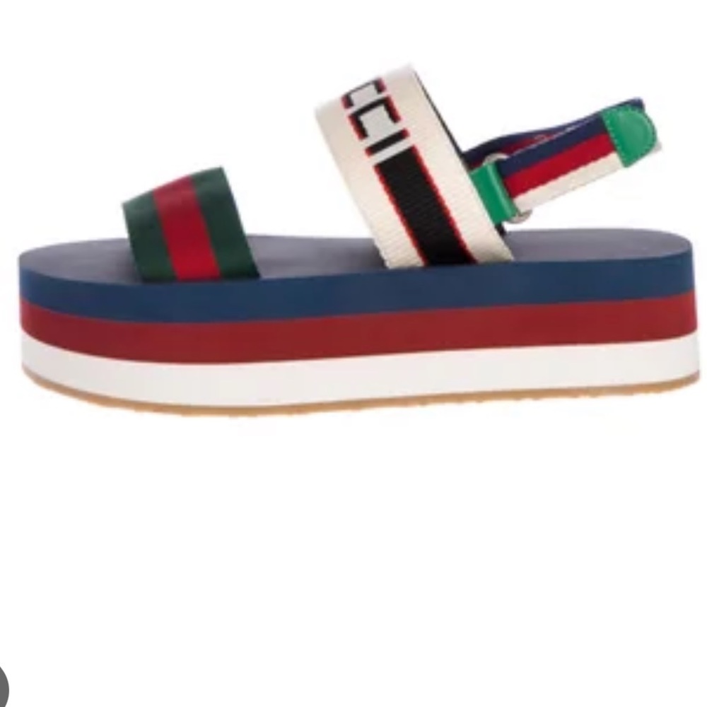Gucci Graphic Print Sandals (38) NEVER BEEN WORN - Picture 2 of 4